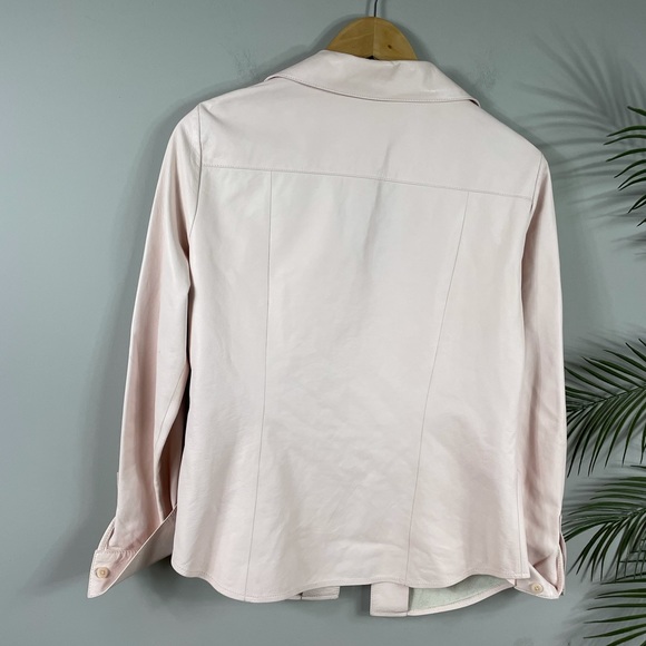 Lafayette 148 Pink Lambskin jacket top - Picture 8 of 10
